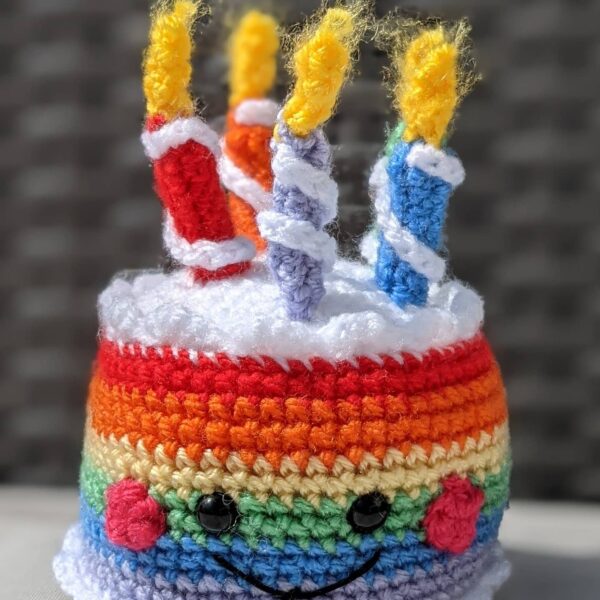 Crochet Rainbow Birthday Cake - main product image