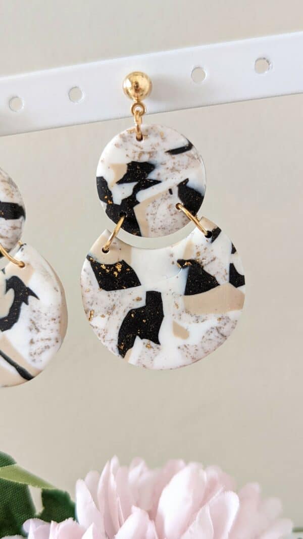 Handmade dangle drop polymer clay earrings - product image 2