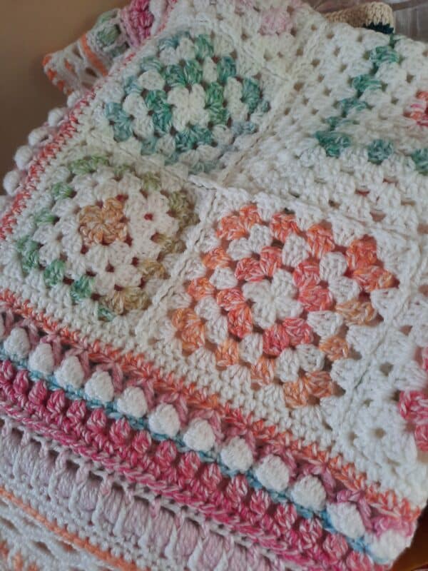 Granny’s Offset Square Baby Blanket - main product image