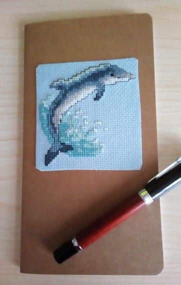 Dolphin Notebook, Leaping Dolphin, Cross Stitch Dolphin - product image 2