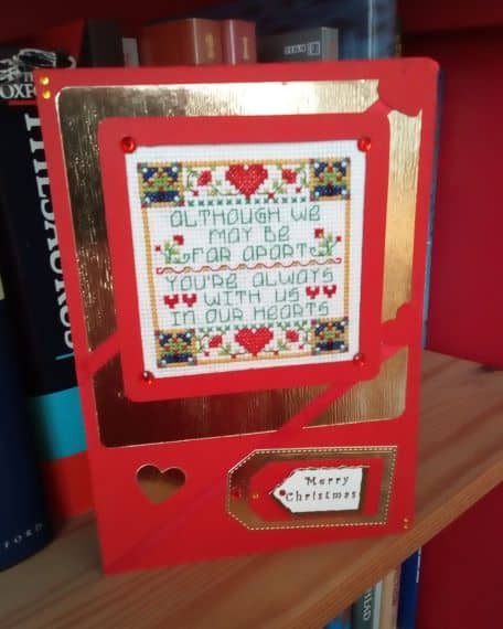 Apart From Loved Ones Christmas Card – Red & Gold - main product image