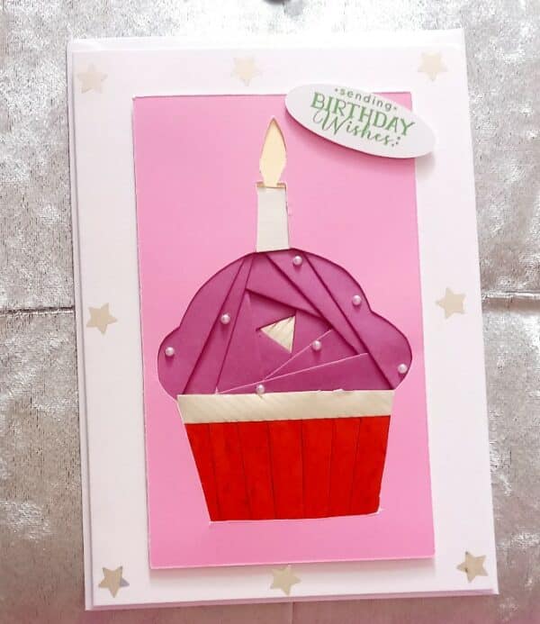 Purple cupcake birthday card. - main product image