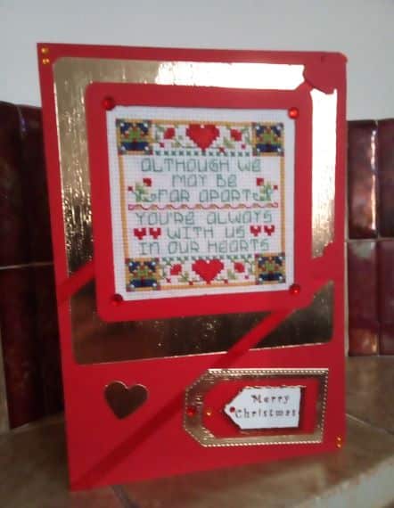 Apart From Loved Ones Christmas Card – Red & Gold - product image 5