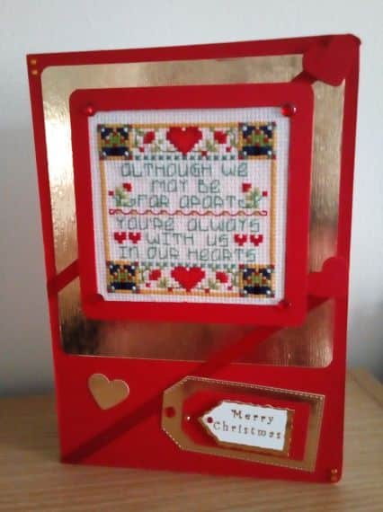 Apart From Loved Ones Christmas Card – Red & Gold - product image 2