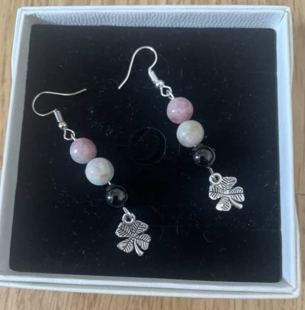 Pink, White and Black Dangle & Drop Earrings, (Pair) - main product image