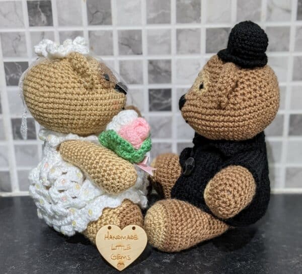 Handmade Crochet Wedding Bears - product image 2