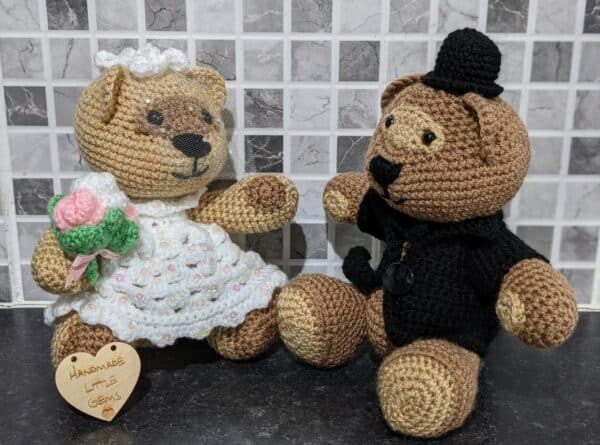 Handmade Crochet Wedding Bears - product image 3