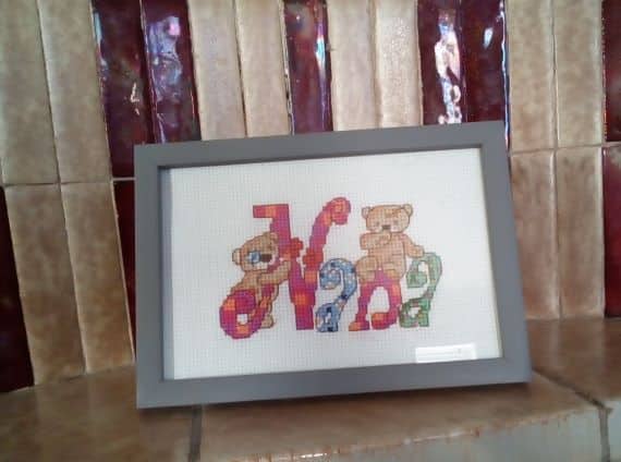 Nana Teddy Bear Picture, Cross Stitch - main product image