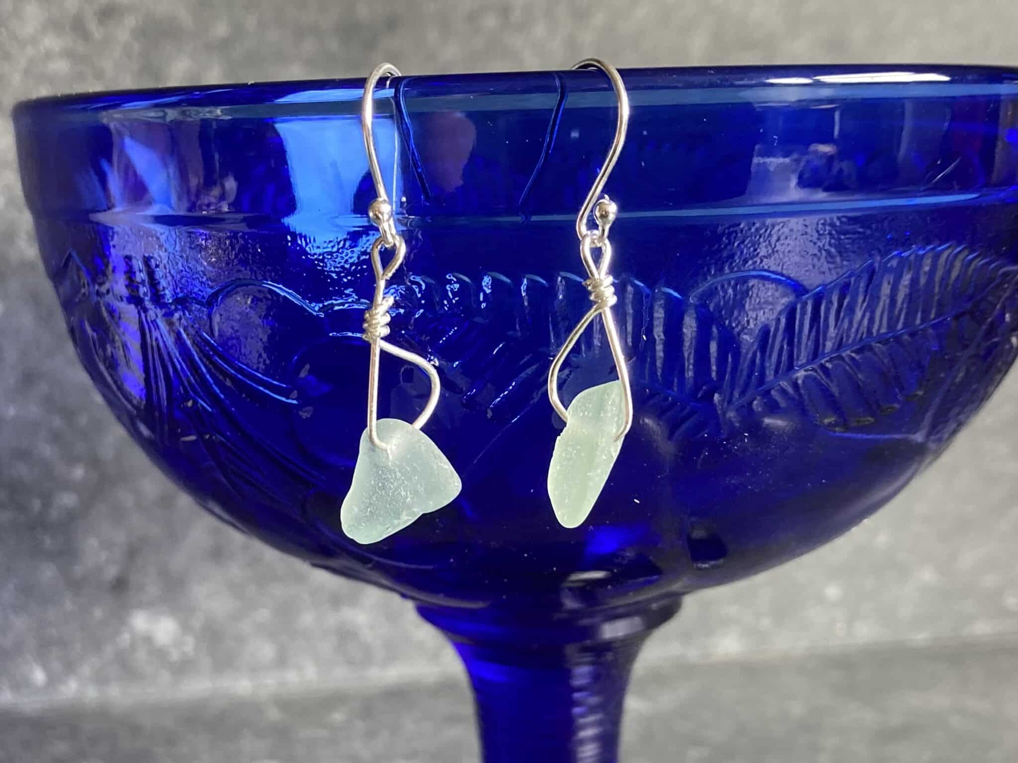 Seaglass and Sterling Silver Earrings - main product image