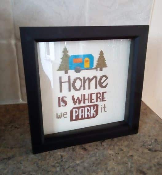 Home Is Where We Park It, Caravan Gift, Cross Stitch Picture - main product image