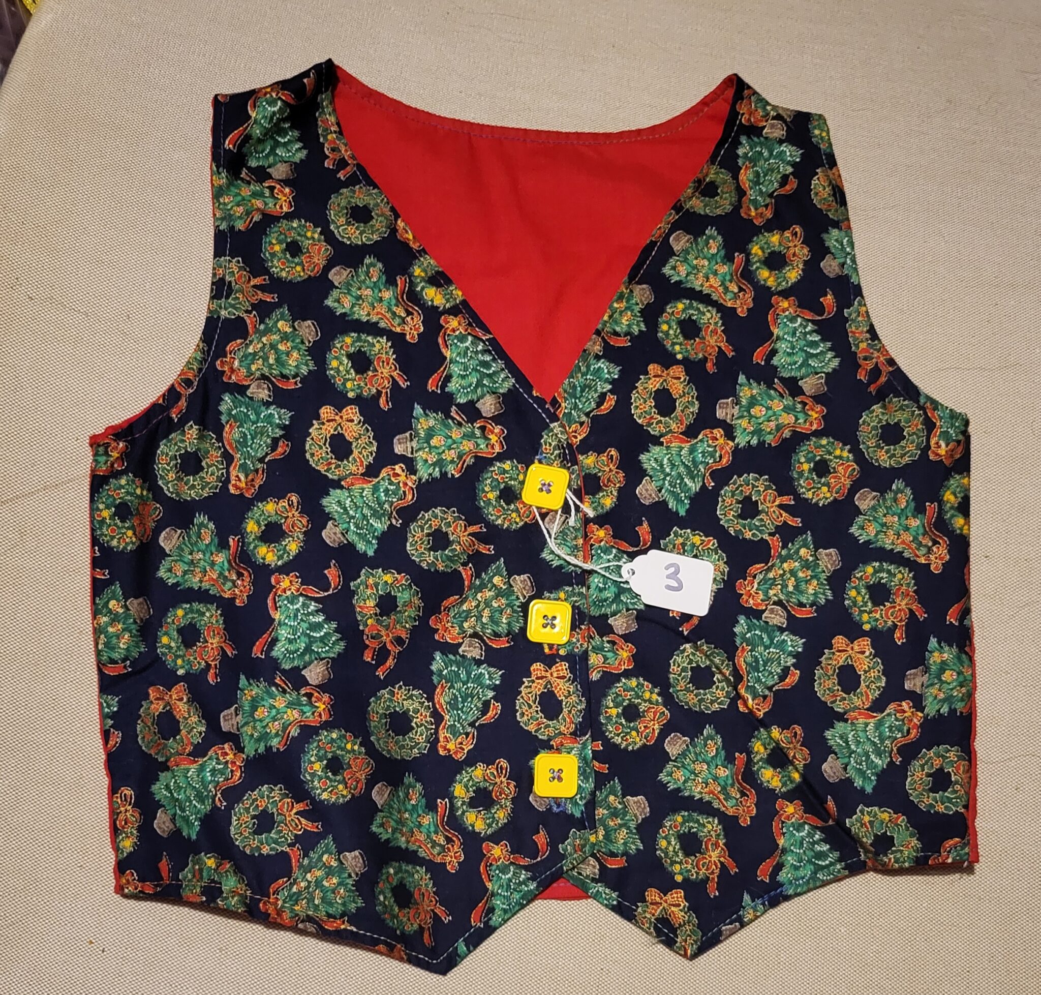 Christmas wreath waistcoat Age 3 - main product image