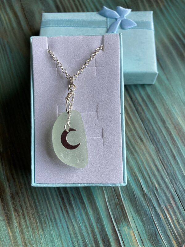 Seaglass and Sterling silver pendant necklace - product image 5