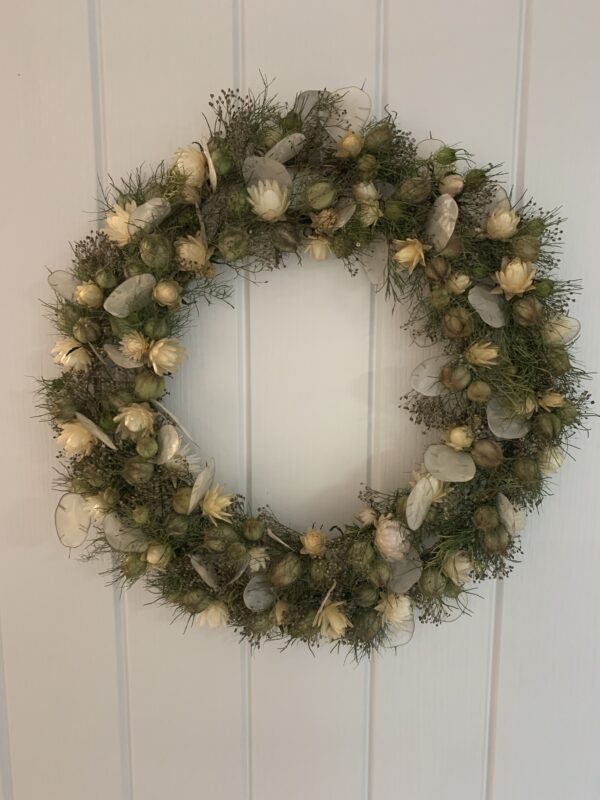 Honesty dried flower wreath - main product image