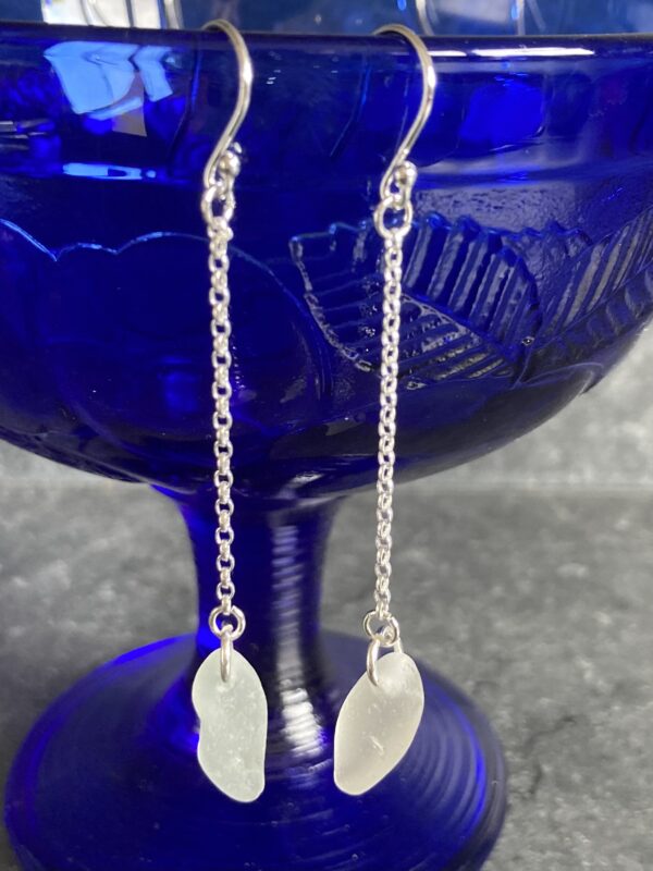 Seaglass and Sterling silver earrings - product image 3