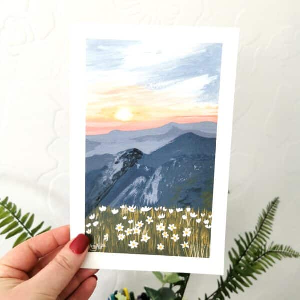 Mountain Daisies Gouache Painting Art Print - product image 2