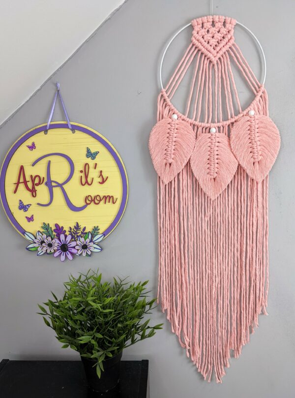 Macrame leaf Wall Hanging, dream catcher, Boho decor, Wall Decor, Bedroom, Handmade gift - main product image