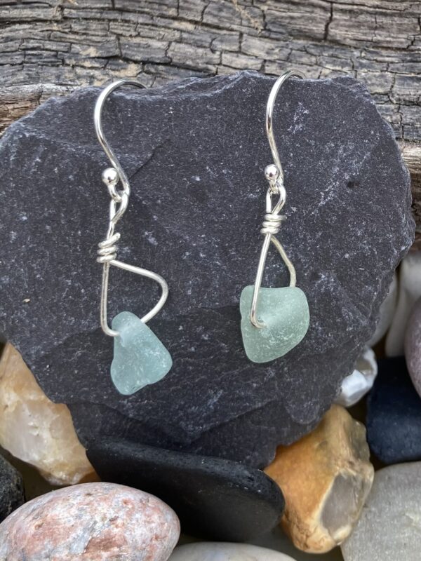 Seaglass and Sterling Silver Earrings - product image 2