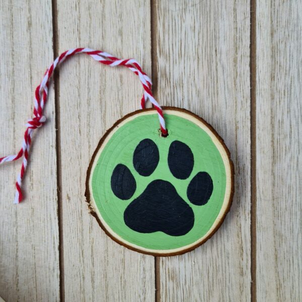 Paw print log Christmas tree decoration - main product image