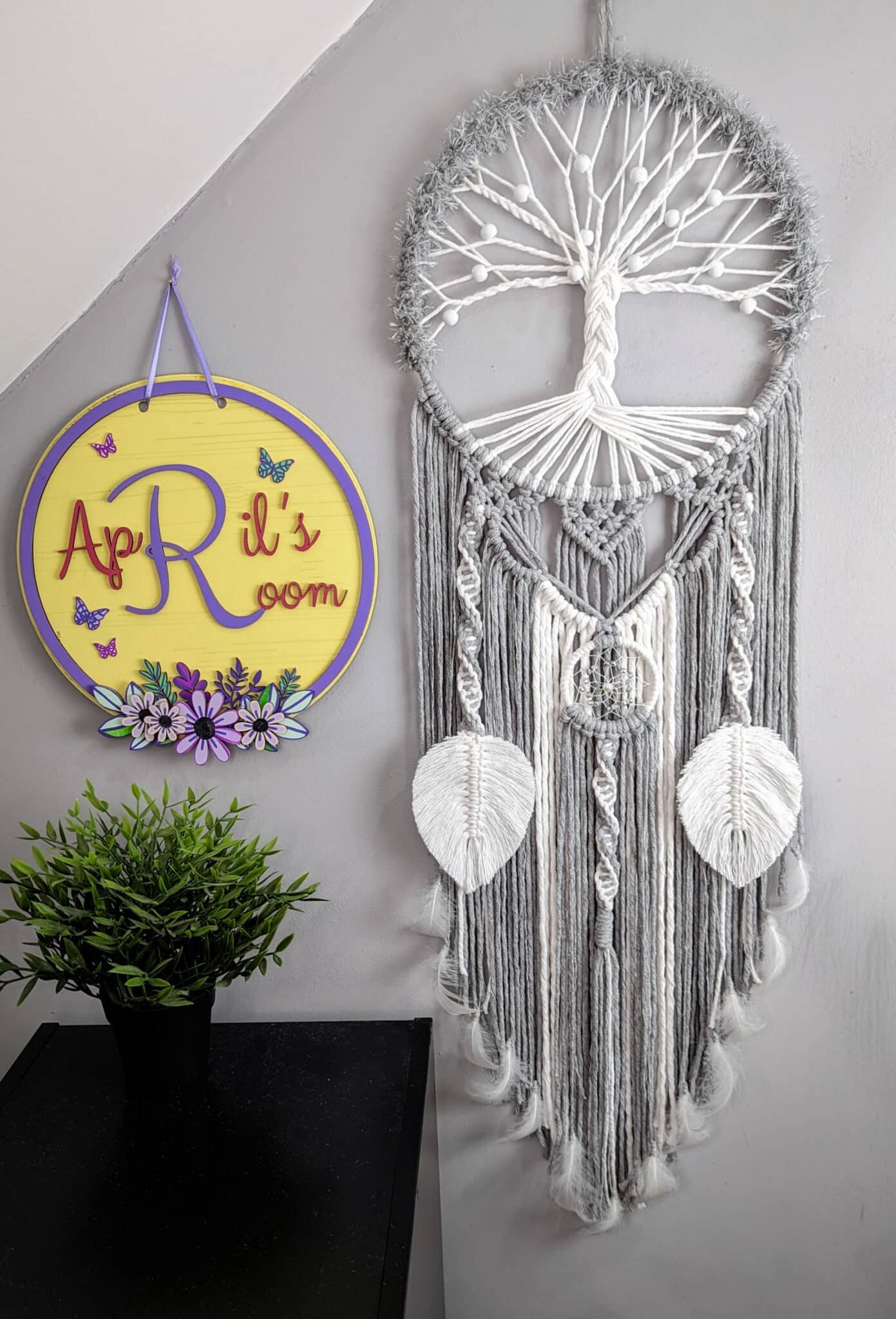 Tree of Life, wall hanging, wall decor, family tree, macrame, dreamcatcher, dream catcher, fibre art - main product image