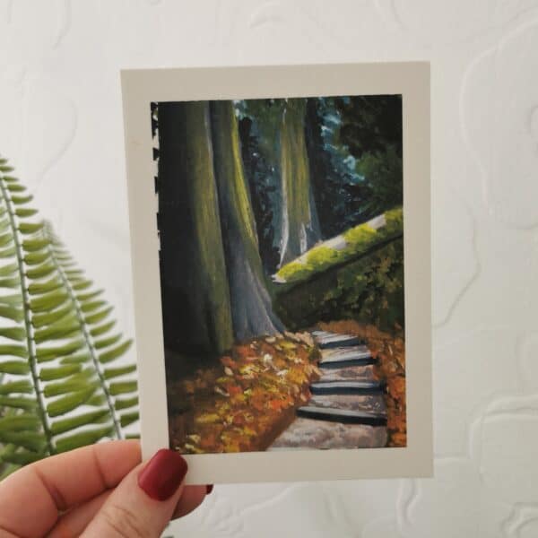 Magical Forest Landscape Gouache Painting Art Print - product image 2