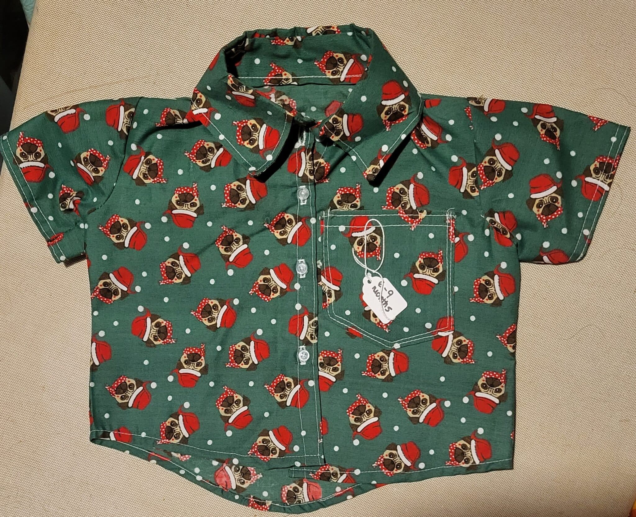 Christmas pug shirt Age 6-9months - main product image