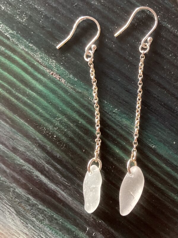 Seaglass and Sterling silver earrings - main product image