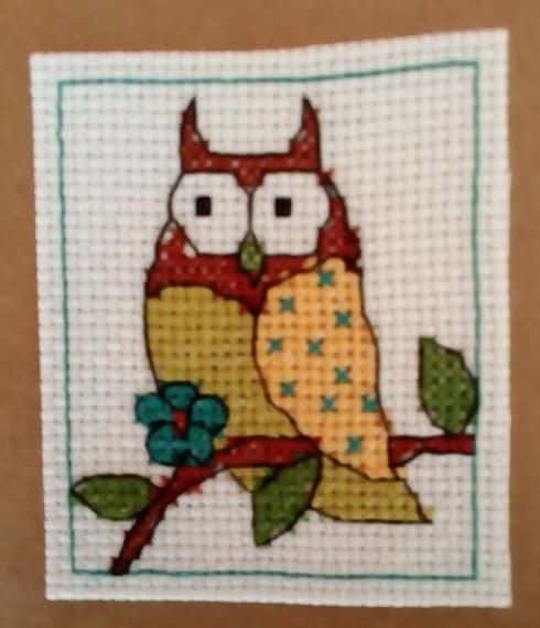 Owl Notebook, Cross Stitch Owl, Handmade Owl, Owl Lover Gift - product image 3