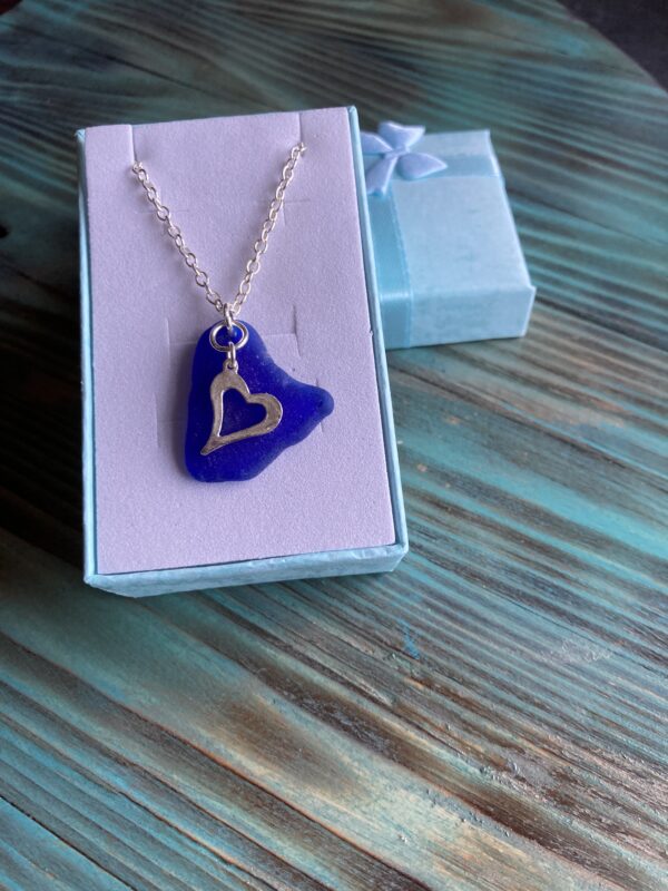 Seaglass and Sterling silver pendant necklace - product image 3