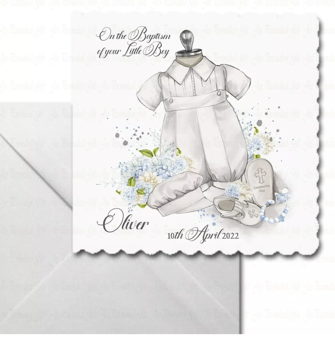 Personalised Boys Baptism Card - main product image