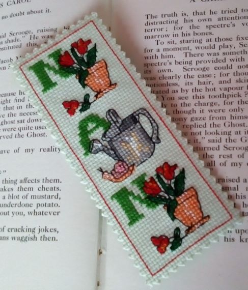 Nan Bookmark, Garden Bookmark, Nan Gift, Nan Garden Gift – Cross Stitch - main product image