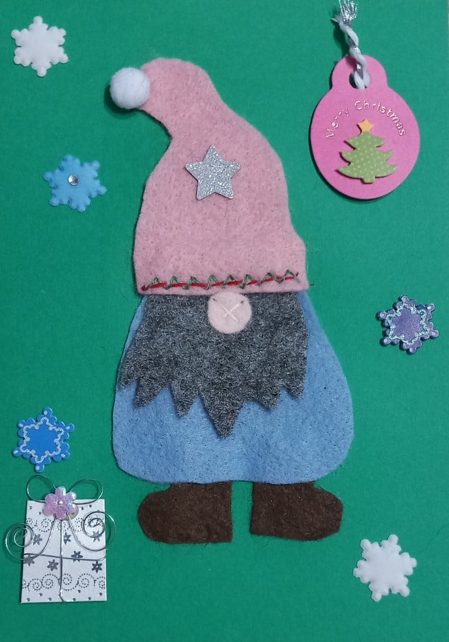 Christmas Gnome handmade card. - main product image