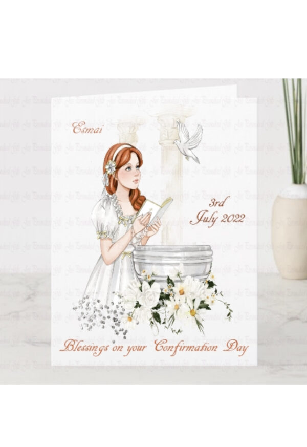 Personalised Girls Baptism Card - main product image