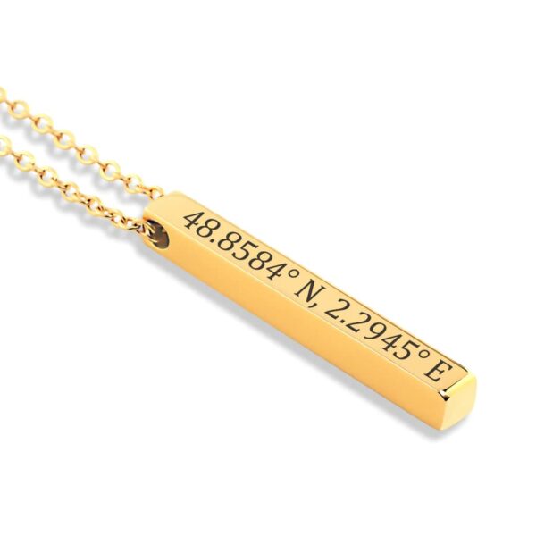 Personalised Coordinates Necklace, Your Place Wedding Anniversary Gift Necklace for Women - main product image