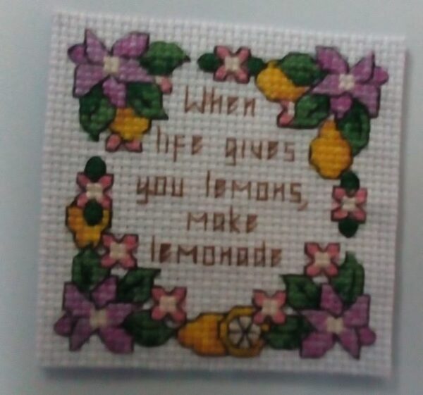 When Life Gives You Lemons, Make Lemonade, Cross Stitch, Fun Fridge Magnet - product image 3