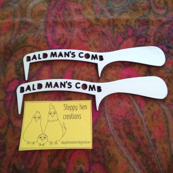 Bald man comb | laser cut wood - product image 3