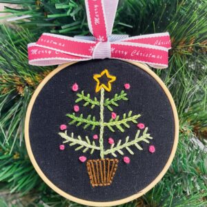 Embroidered Hanging Decoration - Christmas Tree
