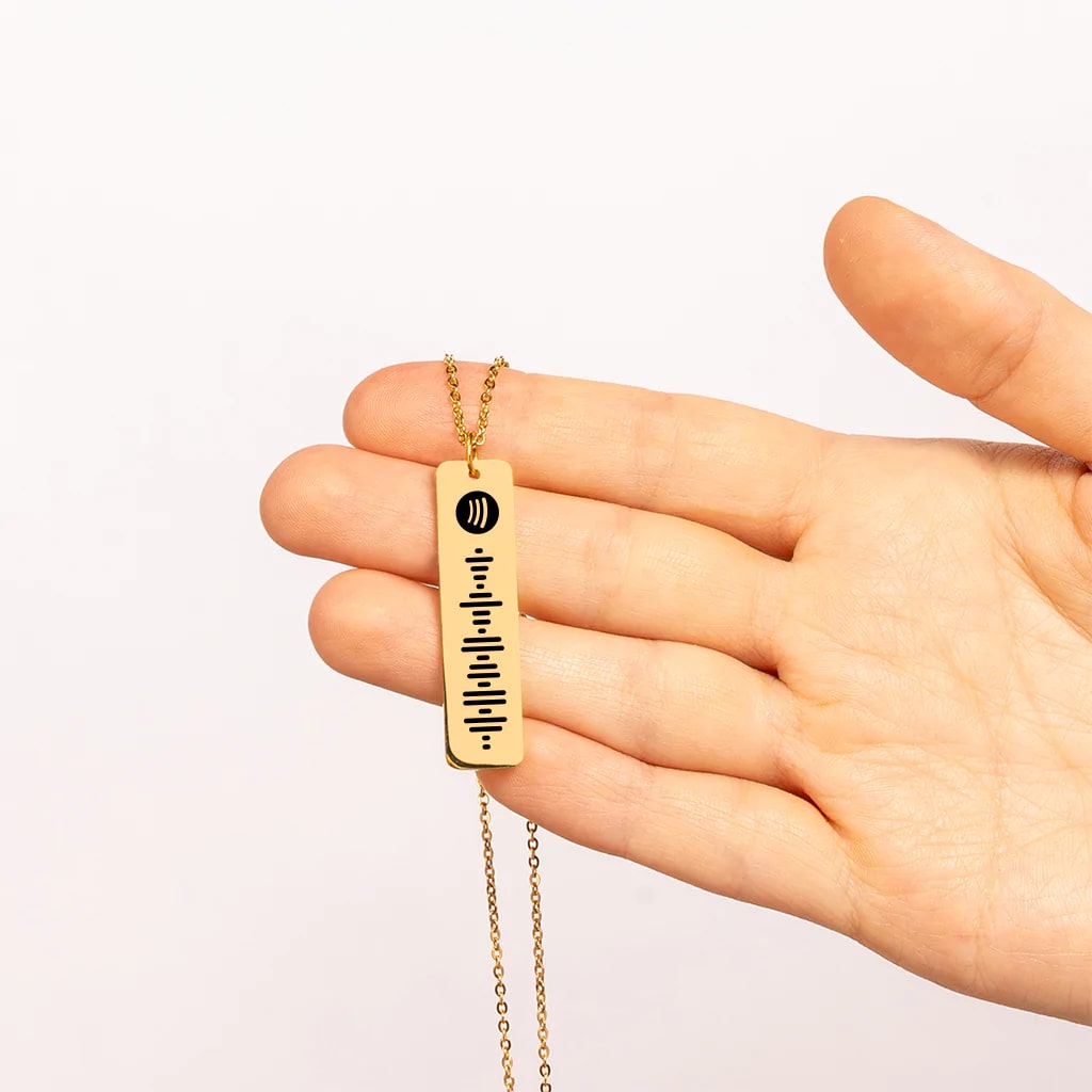 Personalized Spotify Music Scan Code Necklace Customised Song Scan Code Bar Pendant Necklace Gift - main product image