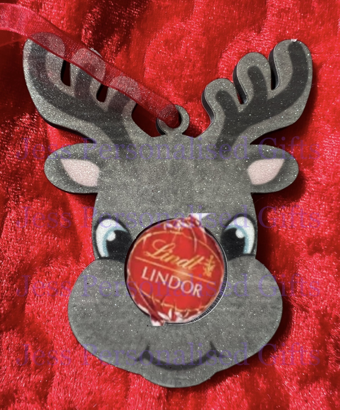 Glitter Reindeer Chocolate Holder. Christmas Tree Decoration.. - main product image