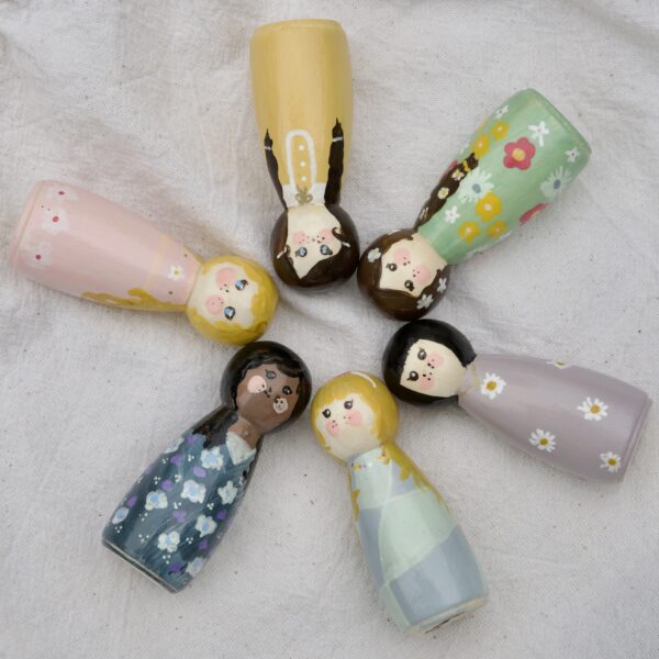 LING WOODEN PEG DOLL WITH LINEN BAG - product image 3