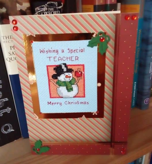 Special Teacher Christmas Card, Teacher Card, Teacher Gifts – Snowman - main product image