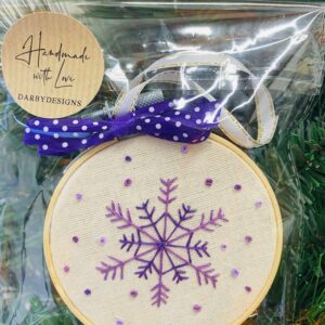 Embroidered Hanging Decoration - Snowflake
