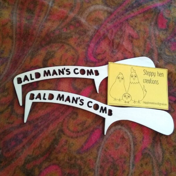 Bald man comb | laser cut wood - main product image