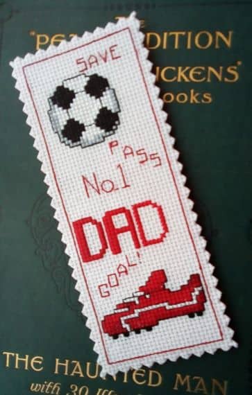 Dad Bookmark, Dad Football Gift, Football Bookmark, Cross Stitch - product image 3