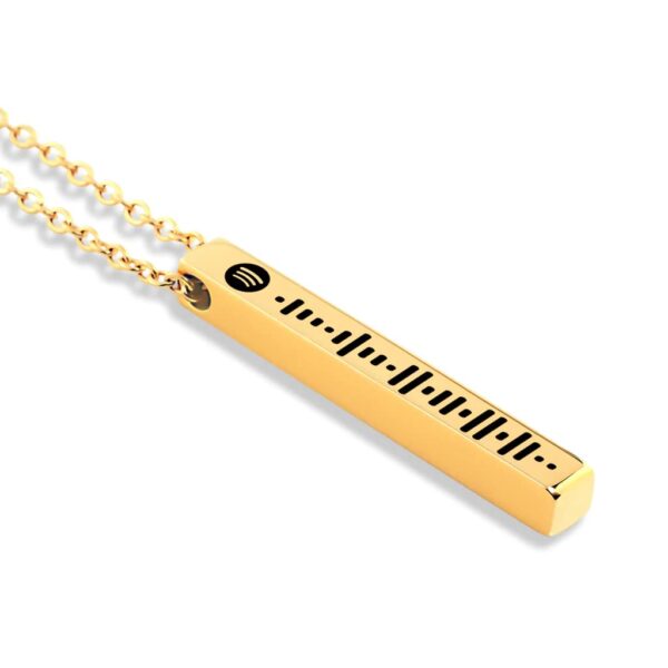 Personalised Spotify Music Scan Code Necklace Custom Song Scan Code Bar Pendant Gift - product image 2