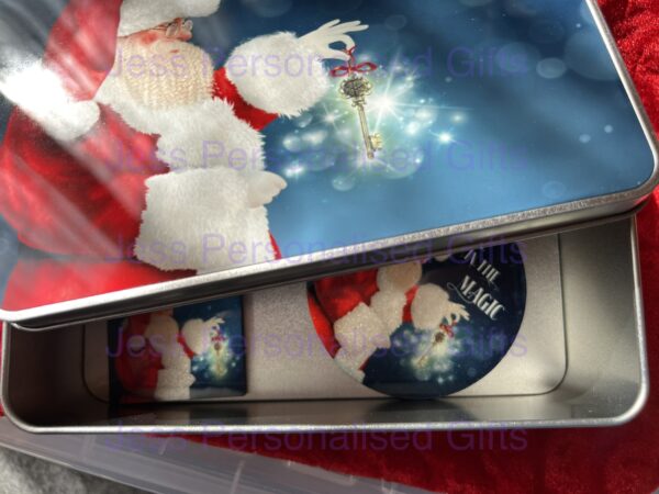 Personalised Custom Christmas Treat Biscuit Tin Sweets Family Gift New. Add Any Name - product image 2