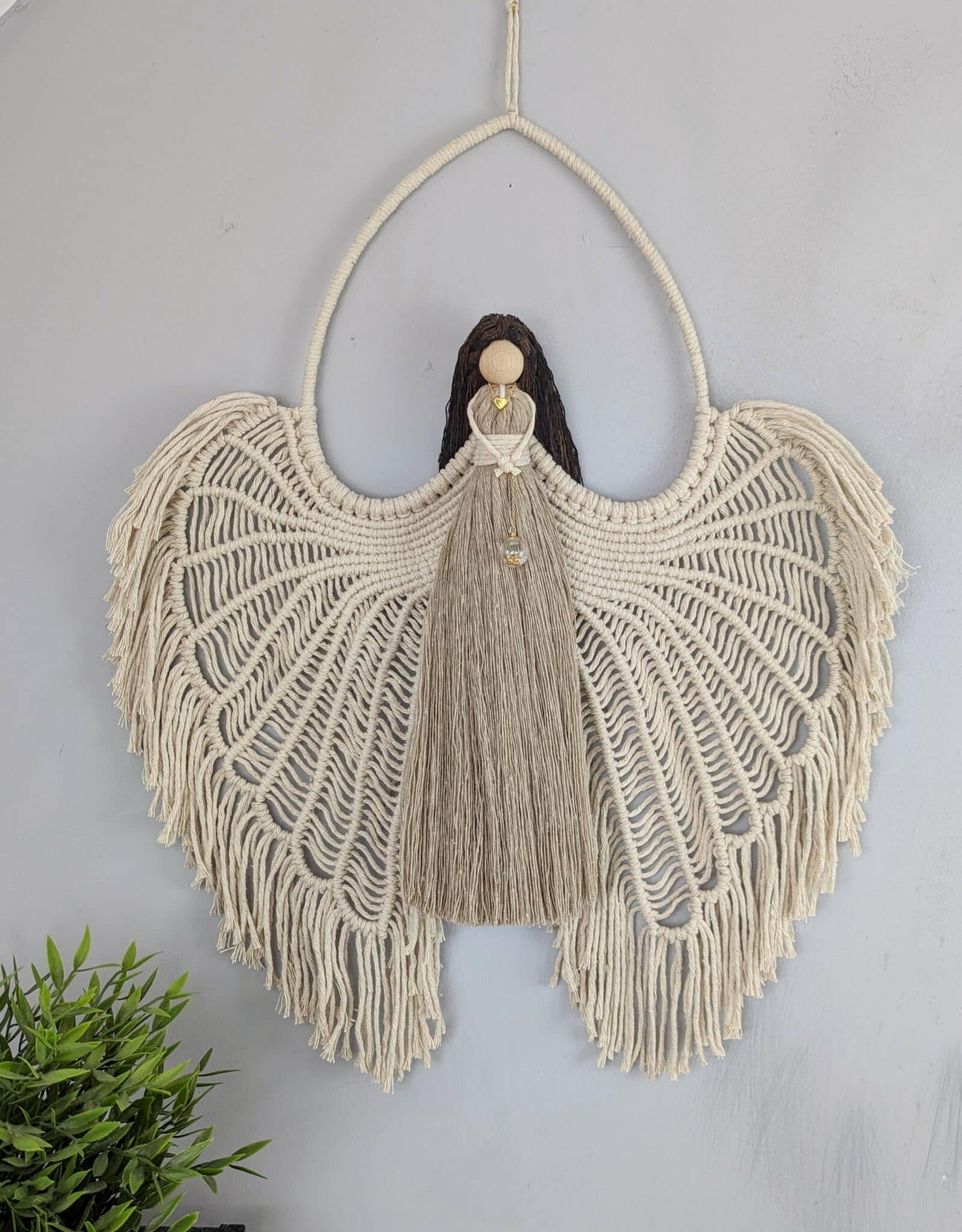Macrame Angel wings, Macramé, Guardian Angel, wall hanging, wall decor, Angel wings, fibre art - main product image