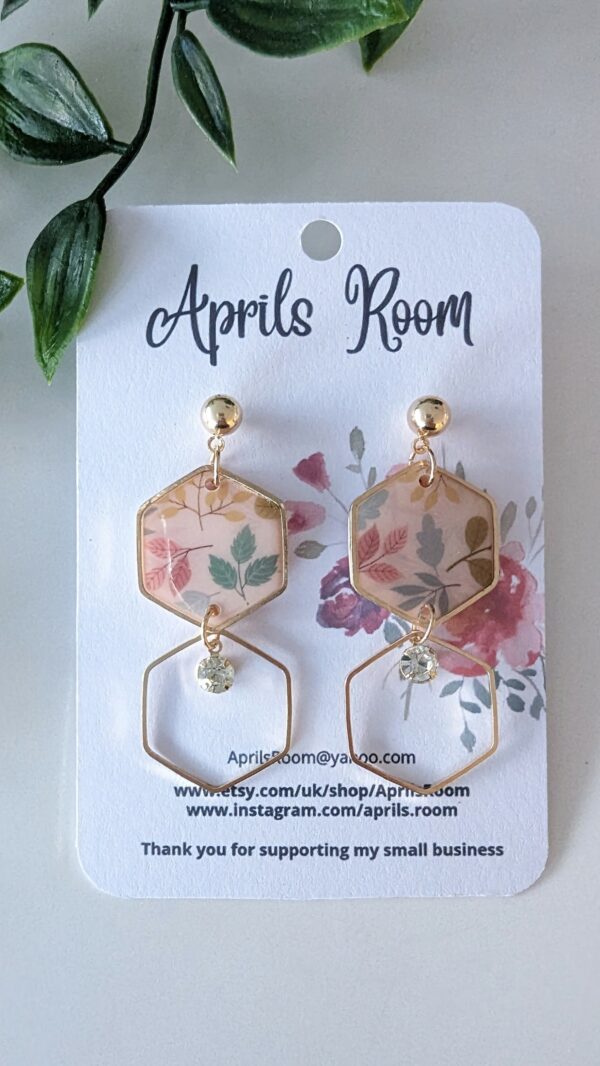 Handmade dangle drop polymer clay earrings - product image 2