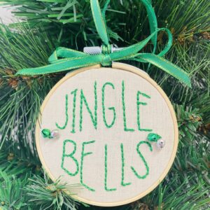 Embroidered Hanging Decoration - Jingle Bells