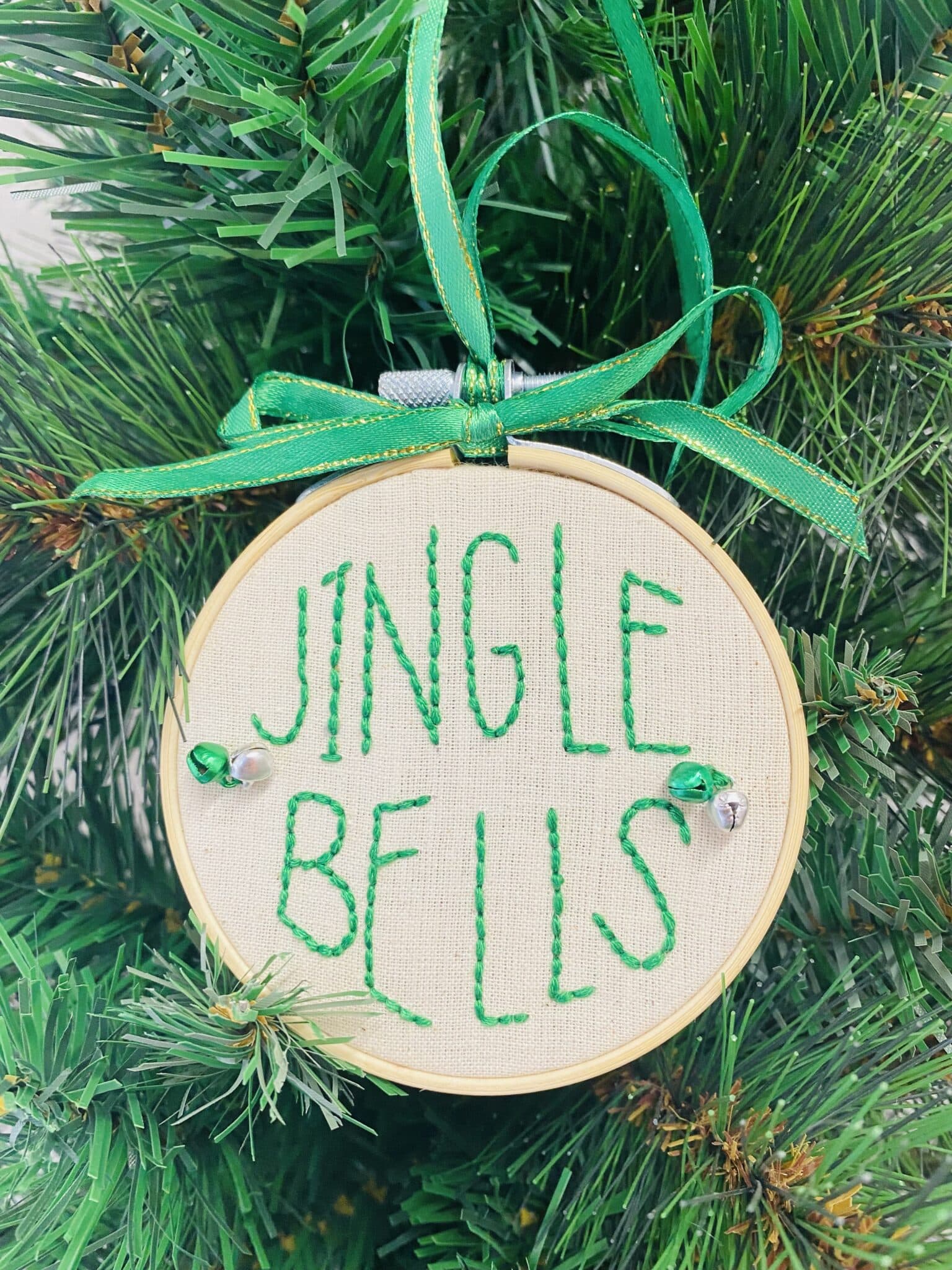 Embroidered Hanging Decoration – Jingle Bells - main product image