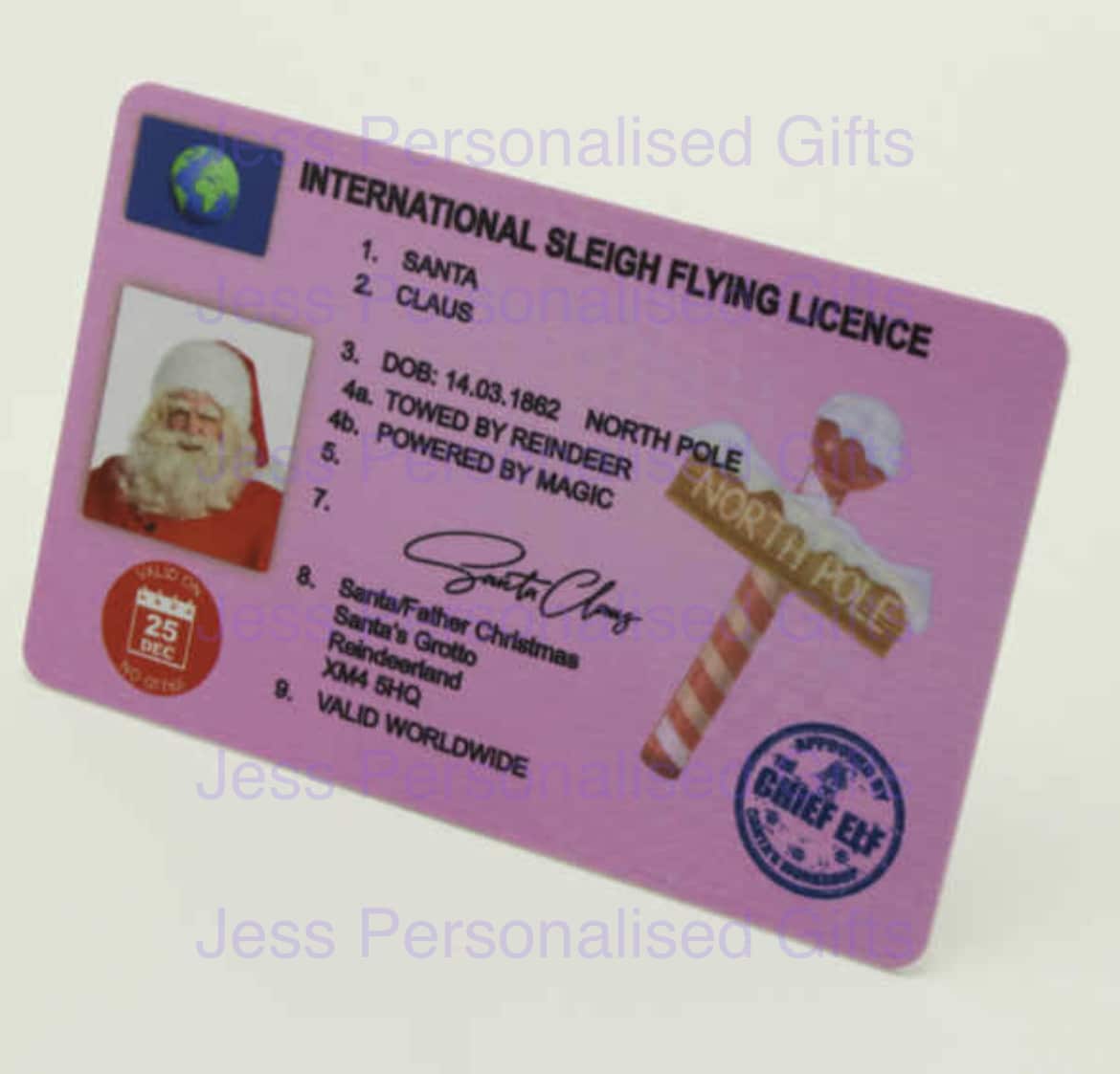 Santa Claus Lost Flying Licence, Christmas Eve Driving Licence Xmas Magic Key. - main product image